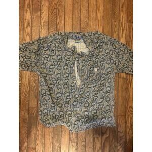 Rusty Men's Size L Surf Skate Hawaiian Shirt Tribal Vintage 90s Pattern